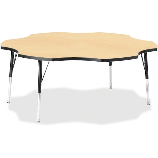 Jonti-Craft Berries Six Leaf Activity Table, 60 in., A-height, Maple/Black/Black 6458JCA011 - main