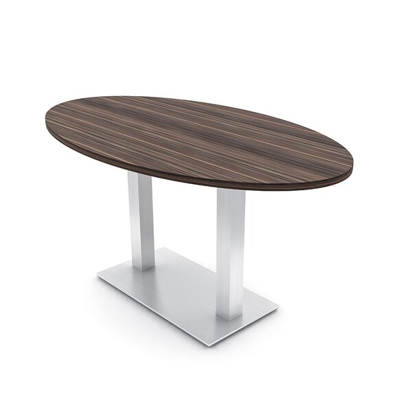 Skutchi Designs Oval Conference Table With Power Unit, 36 in W, 60 in L, Brown HAR-OVL-36X60-DOU-H3041-NA - main