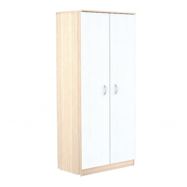 Homeroots White Finish Wood Armoire with Two Doors 249844 - main