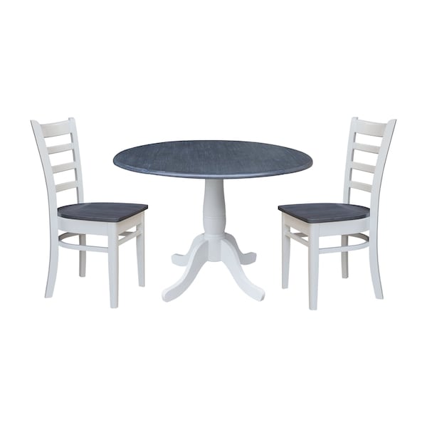 Whitewood Industries Extension Dining Tables, 45 in L, 38 in H, Parawood, 3 Piece Set K05-42DPT-C617-2 - main