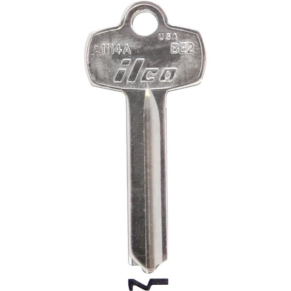 Ilco Best Nickel Plated Padlock Key BE2 / A1114A, 10PK IAL6382608B - main