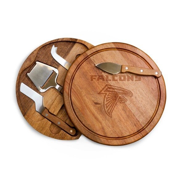 Picnic Time Family Of Brands Atlanta Falcons - Acacia Circo Cheese Cutting Board & Tools Set, (Acacia Wood) 855-04-512-023-2 - main