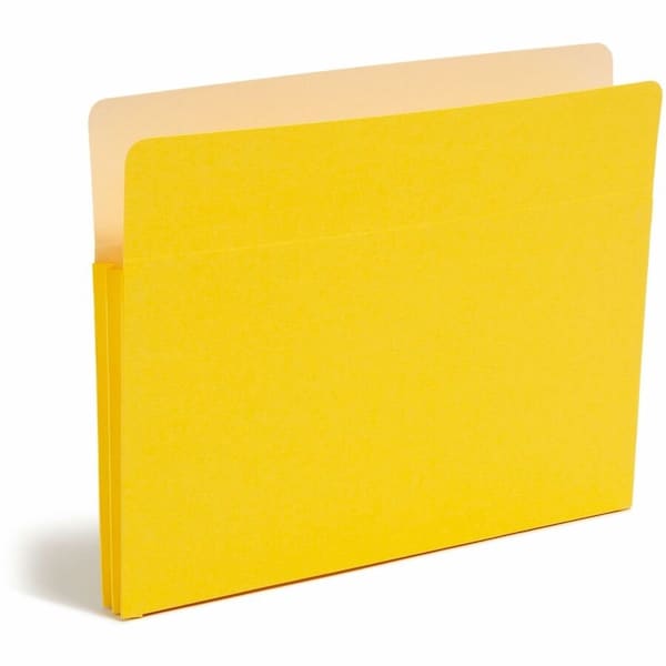Smead COLORED FILE POCKETS, 1.75in EXPANSION, LETTER SIZE, YELLOW 73223 - main