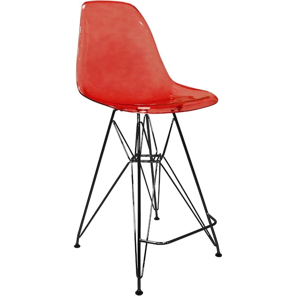 Leisuremod Cresco Acrylic Barstool - Modern ABS Plastic Counter Stool with Steel Legs & Footrest CRBL-30TR - main