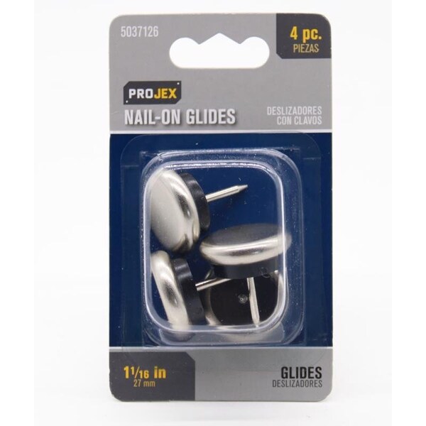 Projex Silver 1-1/16 in. Nail-On Nickel Chair Glide, 4PK P0137 - main