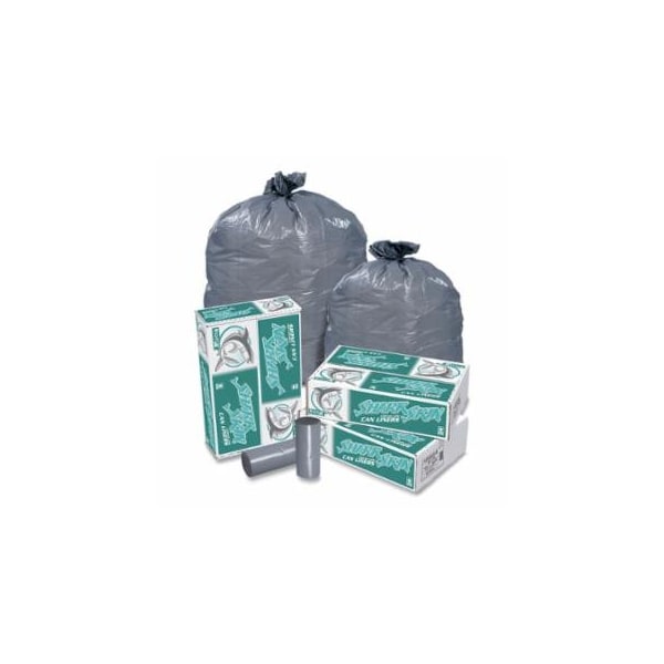 Pitt Plastics Shark Skin Trash Liner, 60 gal, 1.1 mil, 38 in W x 58 in H, Gray, 10PK 879-RX653XG - main