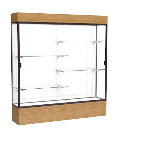 Ghent Lighted Floor Display Case 72x80x16, White, Dark Bronze 2176WB-BZ-AK - main