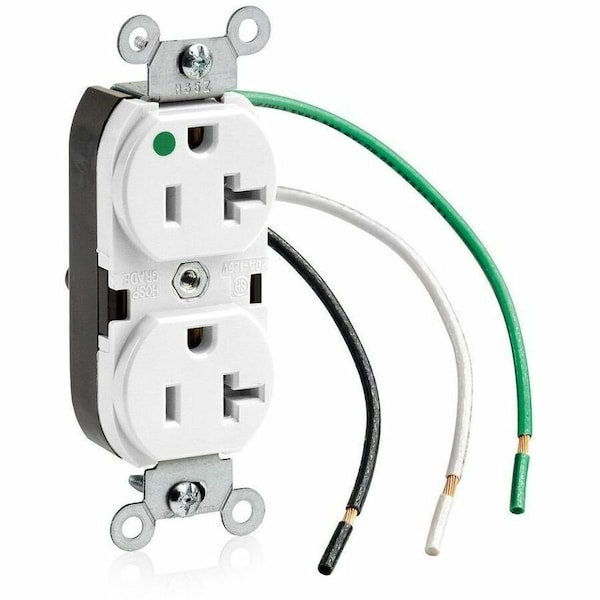 Leviton Duplex Receptacle/Oultet, 20 Amp 8300-LW - main