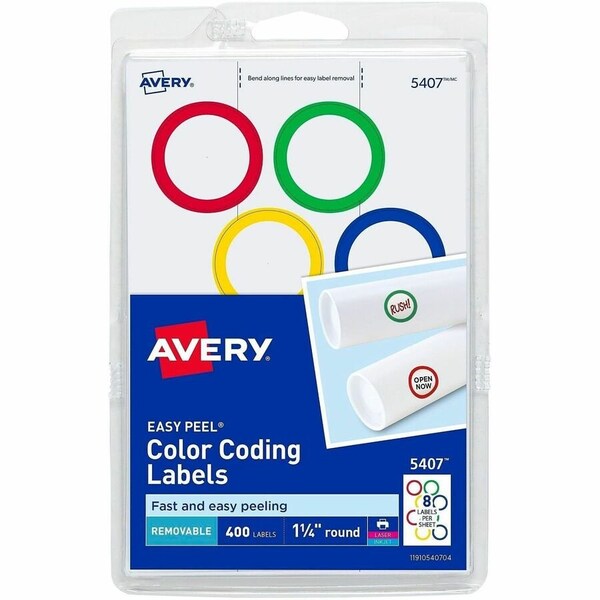 Avery Printable Color Coding Labels, PK400 05407 - main