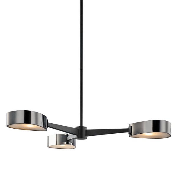 Troy Lighting Allisio 3 Light Chandelier 35.5 In. Textured Black/Black Chrome F7333-TBK/BCR - main