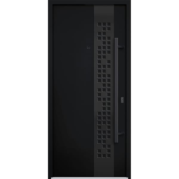 Vdomdoors Steel Door Deux 6078 Black Enamel Entry Door Painted W36xH80 Left hand Inswing DEUX6078EXD-BLK-W36 x H80-LH-I - main