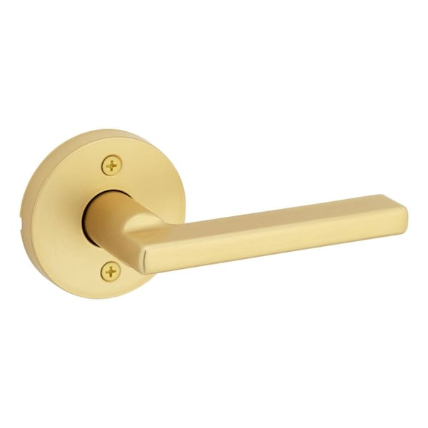 Kwikset Halifax Lever with Round Rose Half Dummy Door Lock Satin Brass Finish 788HFLRDT-4 - main
