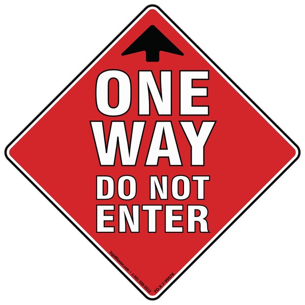 Signmission One Way Do Not Enter Non-Slip Floor Graphic, 7in Vinyl Decal, 7" x 7", FD-2-X-7-99978 FD-2-X-7-99978 - main