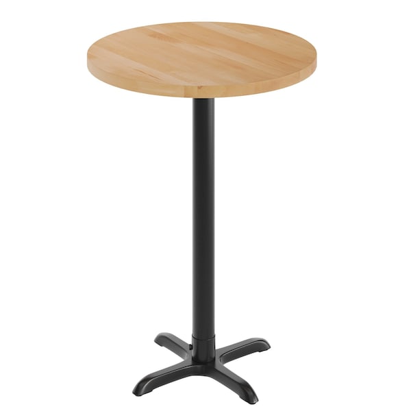 Flash Furniture Bennett 30 in Round Solid Wood Indoor Tabletop in Natural with 22 in x 22 in Bar Height GSF-RD30-NAT-T2222B-GG - main