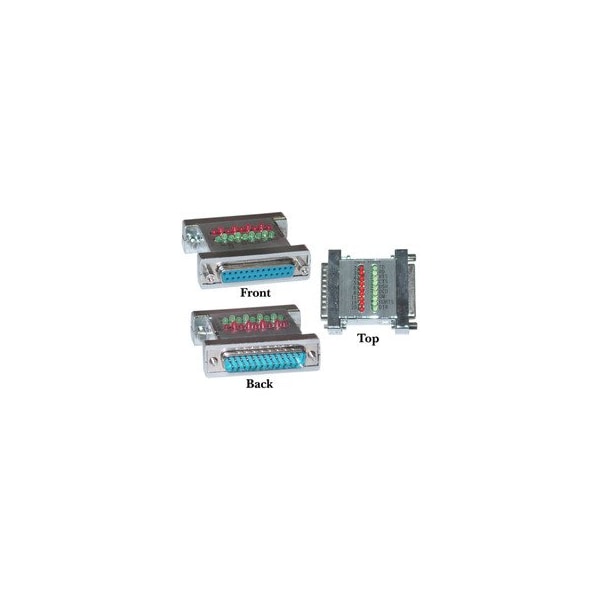 Cable Wholesale Serial Check Tester With Green and Red LEDs, DB25 Male to DB25 Female 31D3-42200 - main