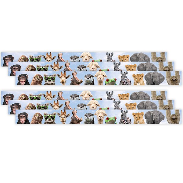 Teacher Created Resources Go Wild Animals Straight Border Trim, 35 Feet Per Pack, 6PK TCR6848 - main