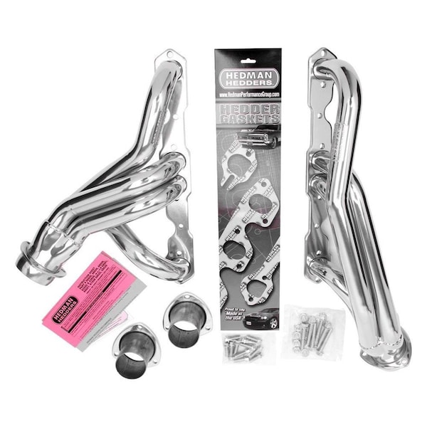 Hedman 69026 1.75 in. Metallic Mid-Length Tube Racing Exhaust Headers for 1967-1987 GM P-U HED69026 - main