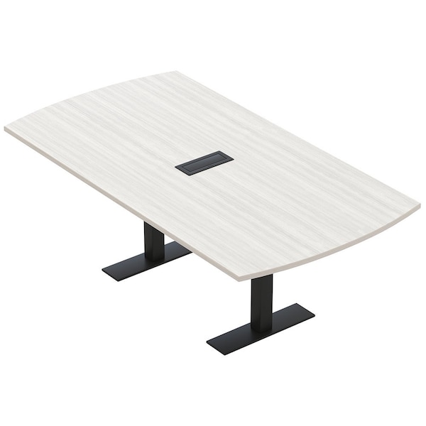 Skutchi Designs 6ft Arc Rectangle Conference Table With Power | Harmony Series | 6 Person Meeting Room Table HAR-AREC-48X72-T.BK-WA7976-EBLK - main