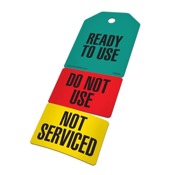 Duraply Synthetic Tag Stock, 2.75 in W, Red/Green/Yellow/Black, Rectangle, 25 PK TG8036PT - main