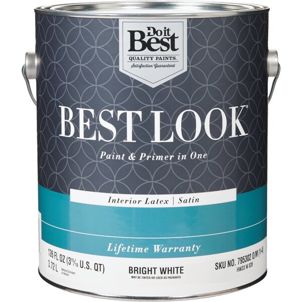Do It Best Best Look Latex Premium Paint & Primer In One Satin Interior Wall Paint Bright Wht 1 Gal. HW33W0826-16 - main