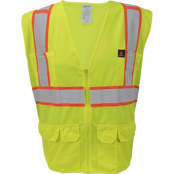 Ironwear Hi-Vis FR Surveyor Safety Vest S Class 2 , Zipper 9 Pockets 1277FR-LZ-RD-SM - main