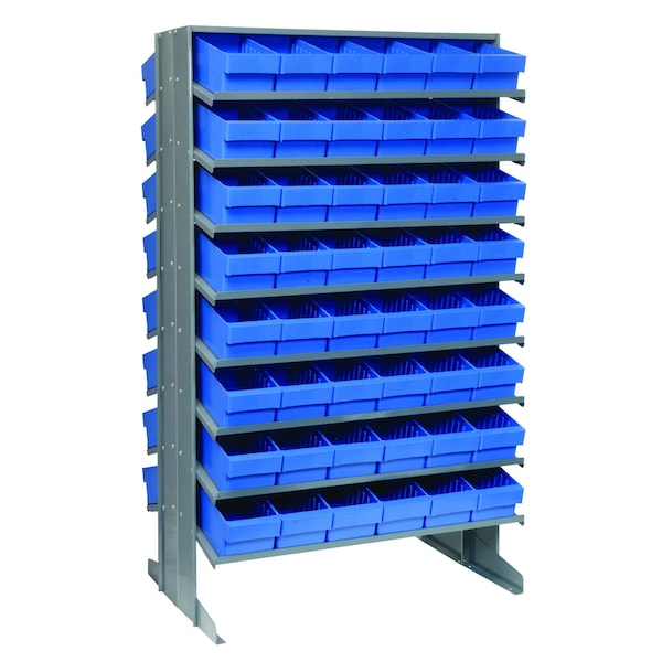 Quantum Storage Systems DOUBLE SIDED PICK RACK W/96 BLUE BINS QPRD-601BL - main
