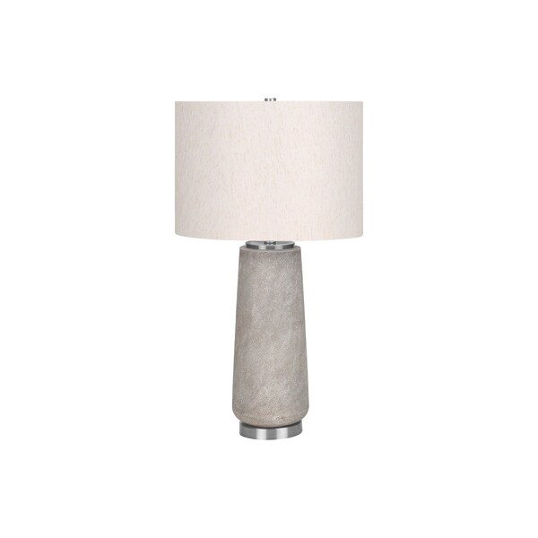 Homeroots 29" Gray and Silver Cylinder Table Lamp With Ivory Drum Shade 545850 - main
