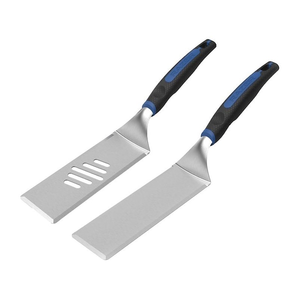 Mr Bar-B-Q Products Mr. BAR-B-Q Griddle Spatula Set, Stainless Steel Blade, Stainless Steel, Plastic Handle, 16.41 in OAL 08836RZ - main