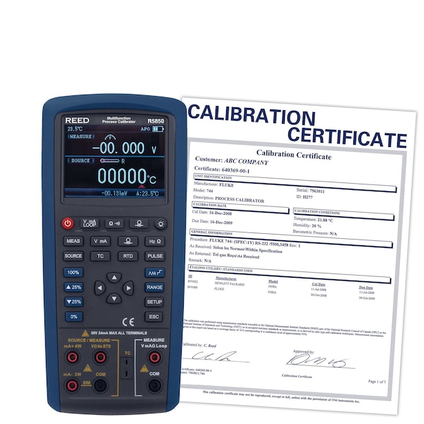Reed Instruments Multifunction Process Calibrator, 100 kHz R5850-NIST - main