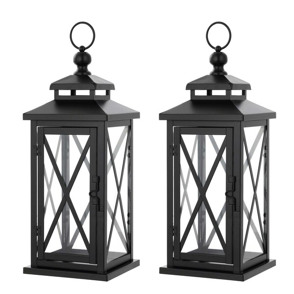 Safavieh Lirio Outdoor Lantern, Black PLT4065A-SET2 - main