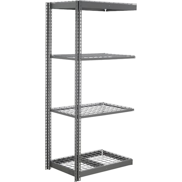 Global Industrial 4 Shelf, Commercial Duty Boltless Shelving, Add On, 48"W x 12"D x 60"H, Wire Deck B3153776 - main