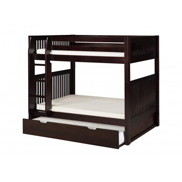 Gfancy Fixtures C912-TR Camaflexi Bunk Bed with Trundle - Mission Headboard - Cappuccino Finish GF2545414 - main