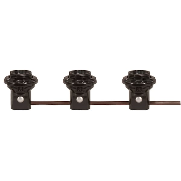 Satco 3-Light Phenolic Thrd Candelabra Harness Set 1-1/4in Shoulder, Phenolic Ring 6in Centers 18in Tail 80/1474 - main