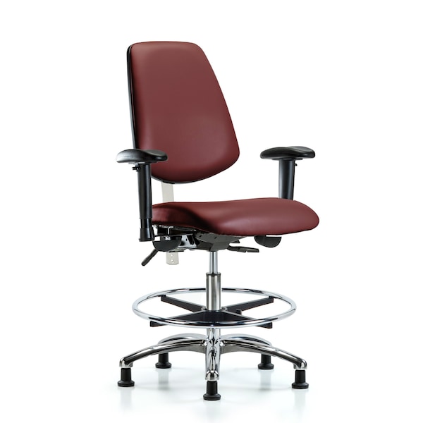 Blue Ridge Ergonomics Vinyl Clean Room Chair, Adjustable Arms BR-NCR-VMBCH-MB-CR-T0-A1-CF-RG-8815 - main