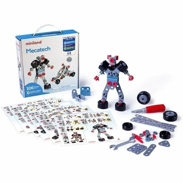 Miniland Educational Mecatech, Vehicle + Robot Building Set, 106 Pieces 95015 - main