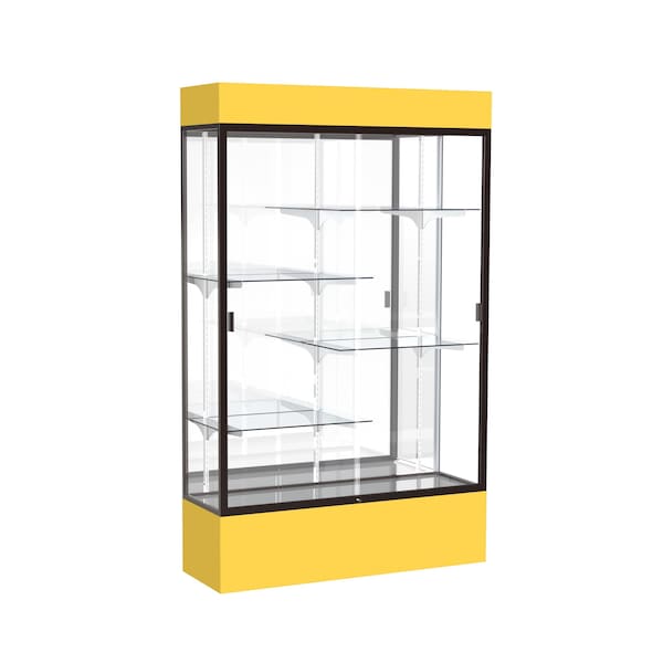 Ghent Lighted Floor Display Case 48x80x16, Mirror 3174MB-BZ-GR - main