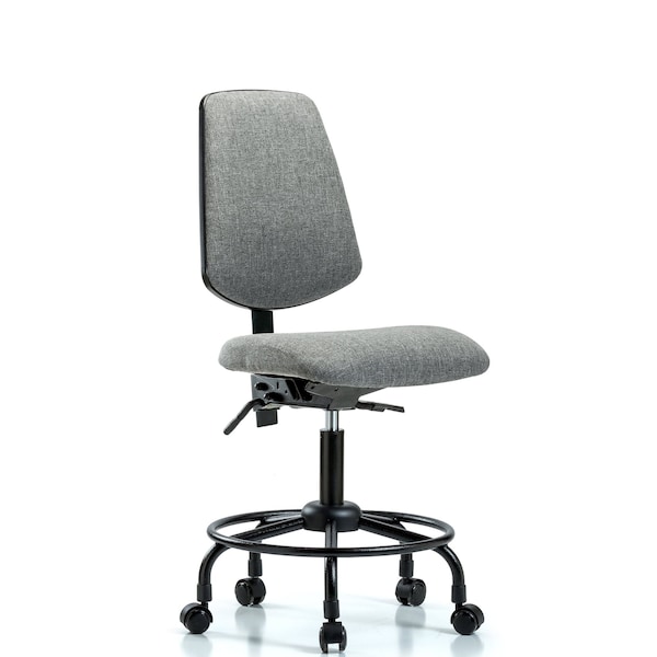 Blue Ridge Ergonomics Desk Chair Fab Desk Chair, Med, Bk, RT, Cast, Gry, No Arms, 21" to 26" Height, Fabric, Grey BR-FDHCH-MB-RT-T1-A0-RC-F44 - main