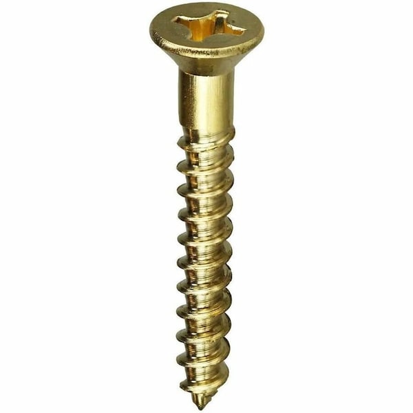 Dottie Wood Screw, #12, 1-1/2 in, Plain Brass Flat Head Phillips Drive, 100 PK PHFWB12112 - main