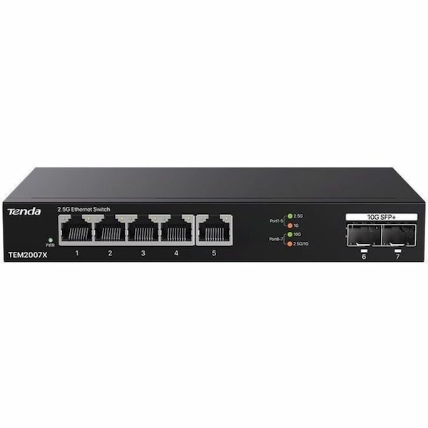 Tenda 5-PORT 2.5G SWITCH 2 10G SFP TEM2007X - main
