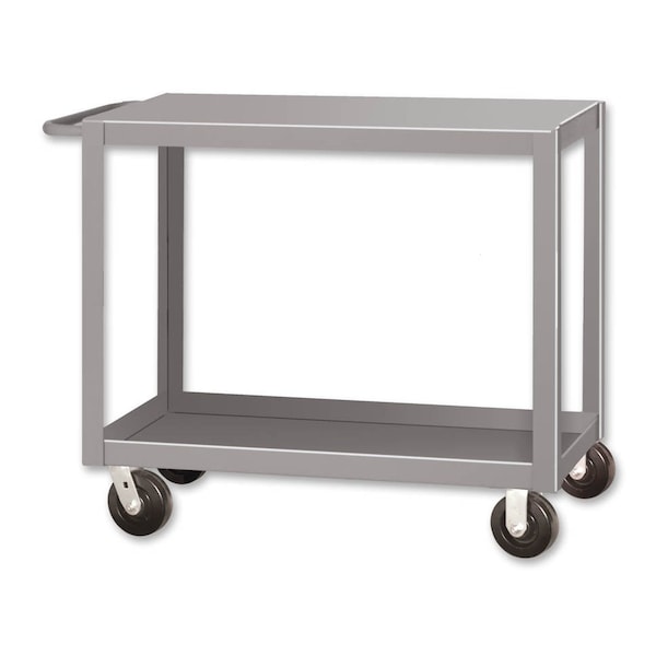Pucel Heavy Duty Shop Truck, 48 in W x 30 in D x 33.5 in H, Two Shelves, Push Handle, Gray 3048-DT-2P - main