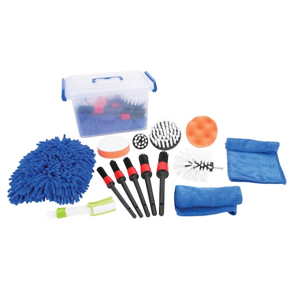 Performance Tool 16 pc. Power Brush Kit, Drill Brushes, Polishing Pads, Microfiber Towels W4992 - main