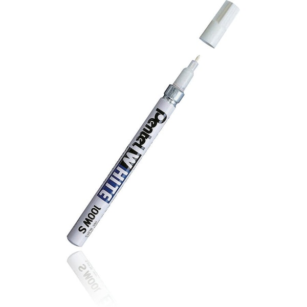 Pentel Permanent Marker, White, Bullet Tip, Capped PEN100WS - main