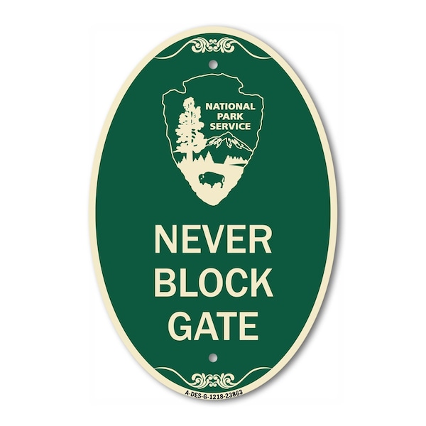 Signmission National Park Service - Permit Parking Only, 12 In X 18 In Architectural Oval, Heavy Gauge Aluminum A-OV-G-1218-23863 - main