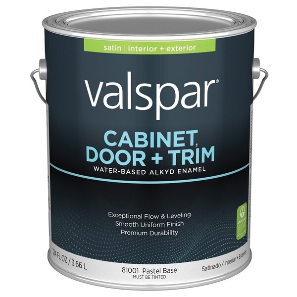 Valspar 8100 Cabinet, Door and Trim Paint Enamel, Water Base, Satin Sheen, Pastel Base, 1 gal 028.0081001.007 - main