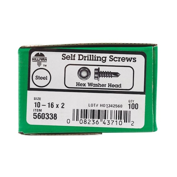Hillman Sheet Metal Screw, Flange Hex Head Hex Drive, 100 PK 560338 - main