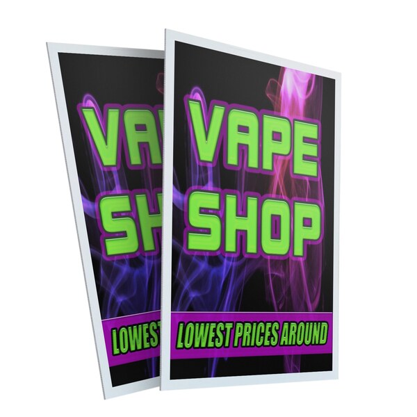 Signmission Vape Shop Lowest Prices Around, Plastic Signs Only 24 Inch x 36 Inch, Corrugated Plastic, 2PK CSB-2436-2PACK-VapeShopLowestPricesAroun - main
