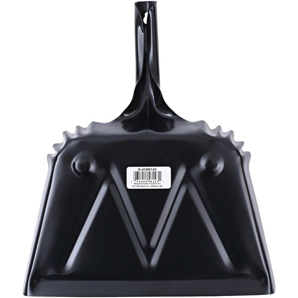 Genuine Joe Heavy-Duty Metal Dustpan - 12 Wide - Steel - Black - 1 Each GJO58143 - main