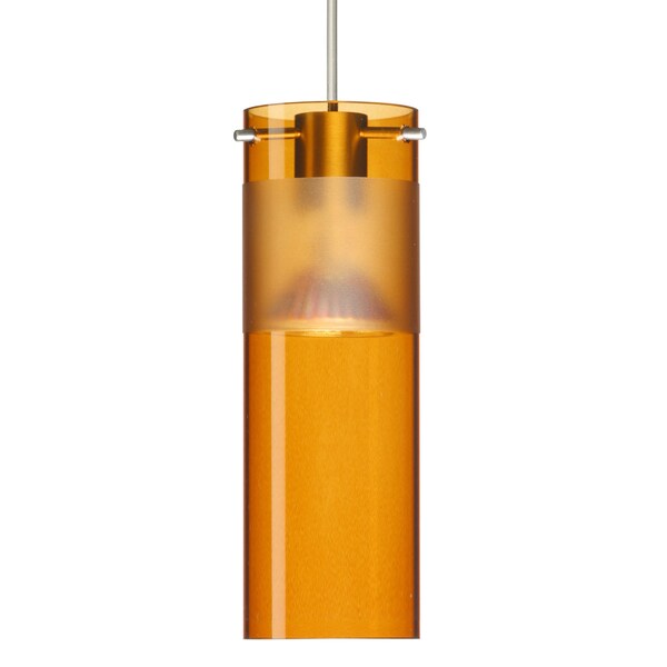 Besa Lighting Besa Scope Pendant, Armagnac/Frost, Satin Nickel Finish, 1x 5W LED 1XT-6527EG-LED-SN - main