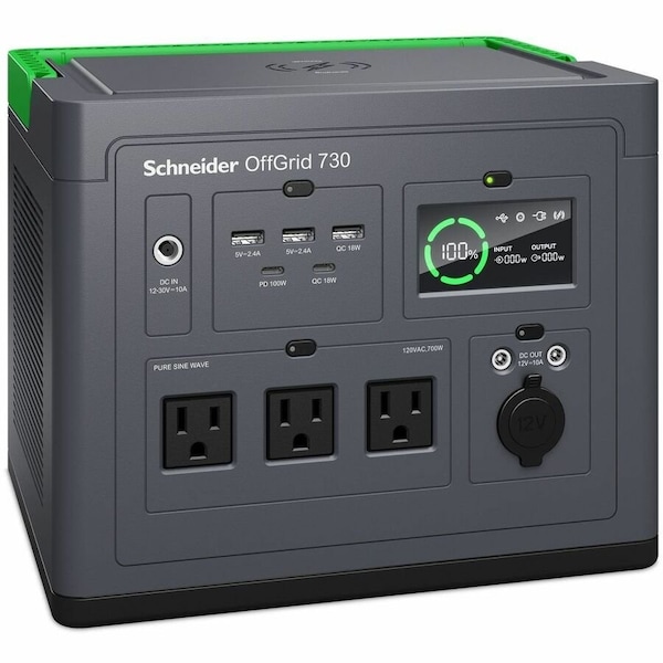 Apc SCHNEIDER OFFGRID PORTABLE POWER STATION 730, 120V, 738WH LITHIUM-ION, 3 NEMA, S PPS730 - main