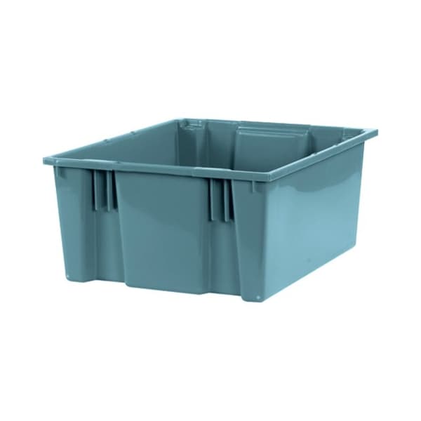 Partners Brand Stack & Nest Storage Bin, Plastic, Gray, 3 PK BINS121 - main